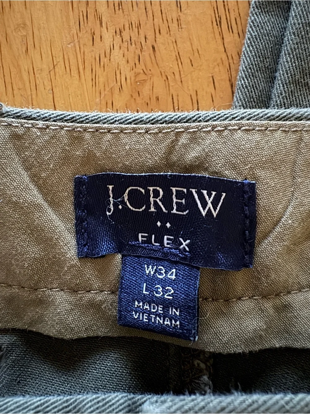 J. Crew Olive Men's Chinos - Flex Straight Fit